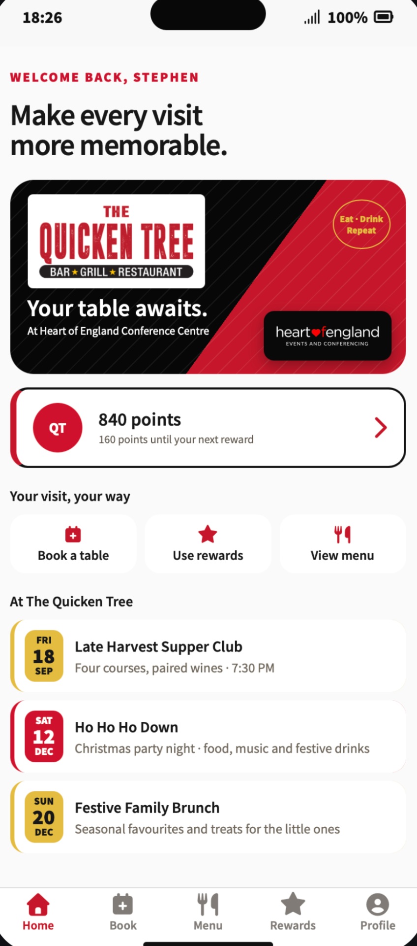 Actual Pace guest mobile app screenshot