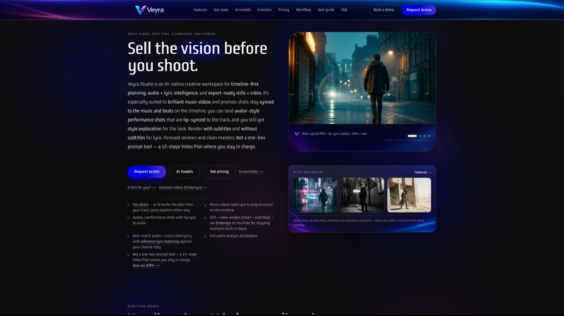 Actual Veyra Studio homepage screenshot